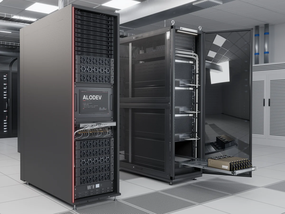 Phòng máy: tủ rack và hệ thống GPU