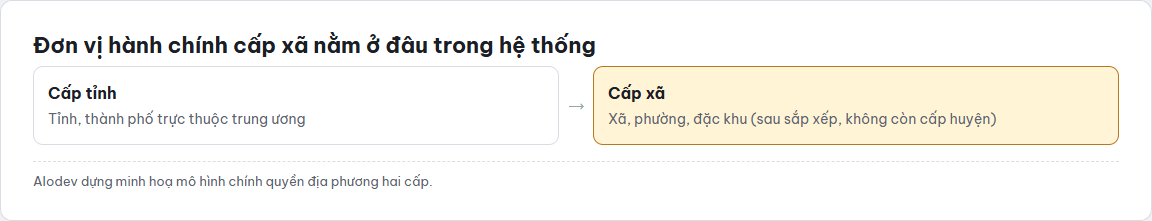 Sơ đồ hai cấp chính quyền địa phương gồm cấp tỉnh và cấp xã