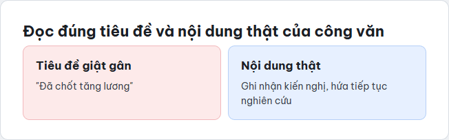 Ma trận cách đọc đúng tiêu đề giật gân và nội dung thật của một công văn hành chính